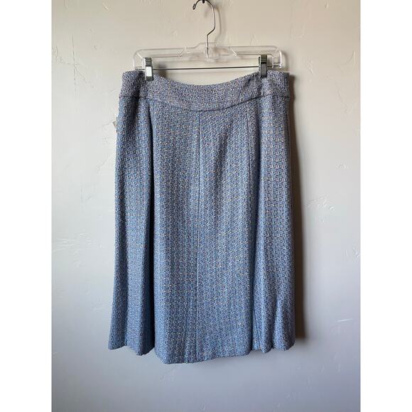 NWT Pendleton Blue Tweed Silk Blend Midi Skirt- Size 12 - Picture 6 of 14